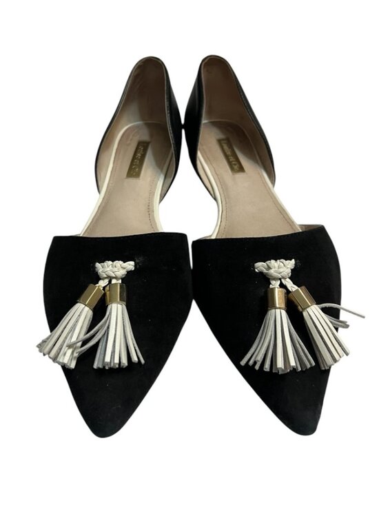 Louise et Cie Shoes - Louise et Cie Black Leather Tassel D'Orsay Pointed Toe Flat Shoes Size 6.5 M